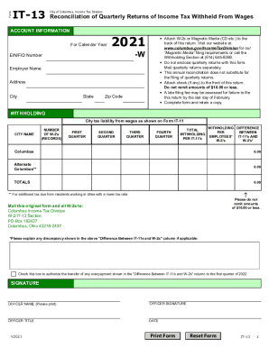 Fillable Online Employer Tax Forms City Of Columbus Ohio Fax Email 