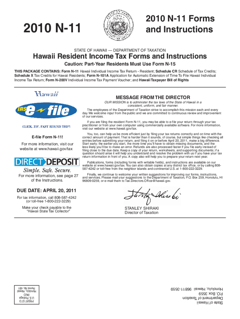 Fillable Online Form N 11 State Of Hawaii Resident Income Tax Return Fillable Online Form N 11 State Of Hawaii Resident Income Tax Return