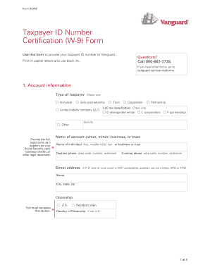 Fillable Online Form W 9 Request For Taxpayer Identification Number And 