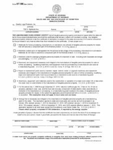 Fillable Online Georgia Sales Tax Exemption And Resale Form Fax Email