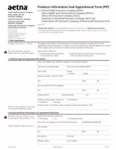 Fillable Online Health Care Forms For Individuals AetnaClaims Tax