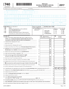 Fillable Online Kentucky Tax 740 Forms Printable Forms Free Online