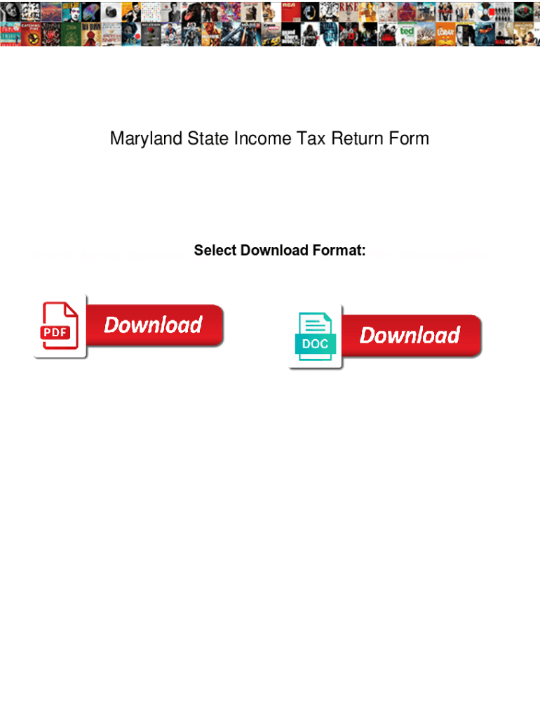 Fillable Online Maryland State Income Tax Return Form Ventro Maryland 