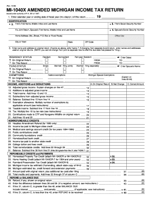 Fillable Online Michigan Michigan Form MI 1040X Amended Michigan 