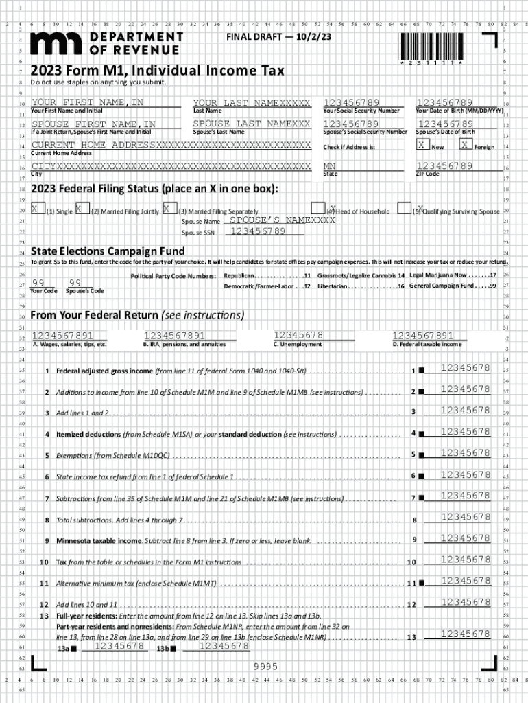 Fillable Online Minnesota Income Tax Brackets Standard Deduction And 