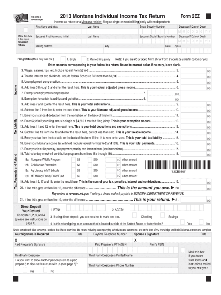 Fillable Online Montana Printable Income Tax Forms 79 PDFS