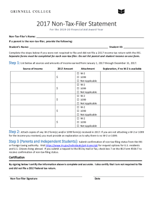 Fillable Online Non tax Filer Form Fax Email Print PdfFiller