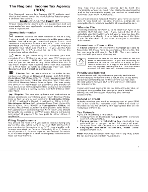 Fillable Online Regional Income Tax Agency Form 37 2009 Fax Email Print 