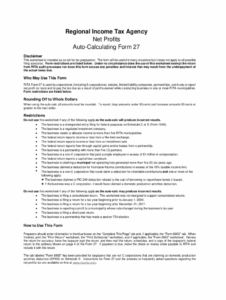 Fillable Online Regional Income Tax Agency Net Profits Auto Calculating