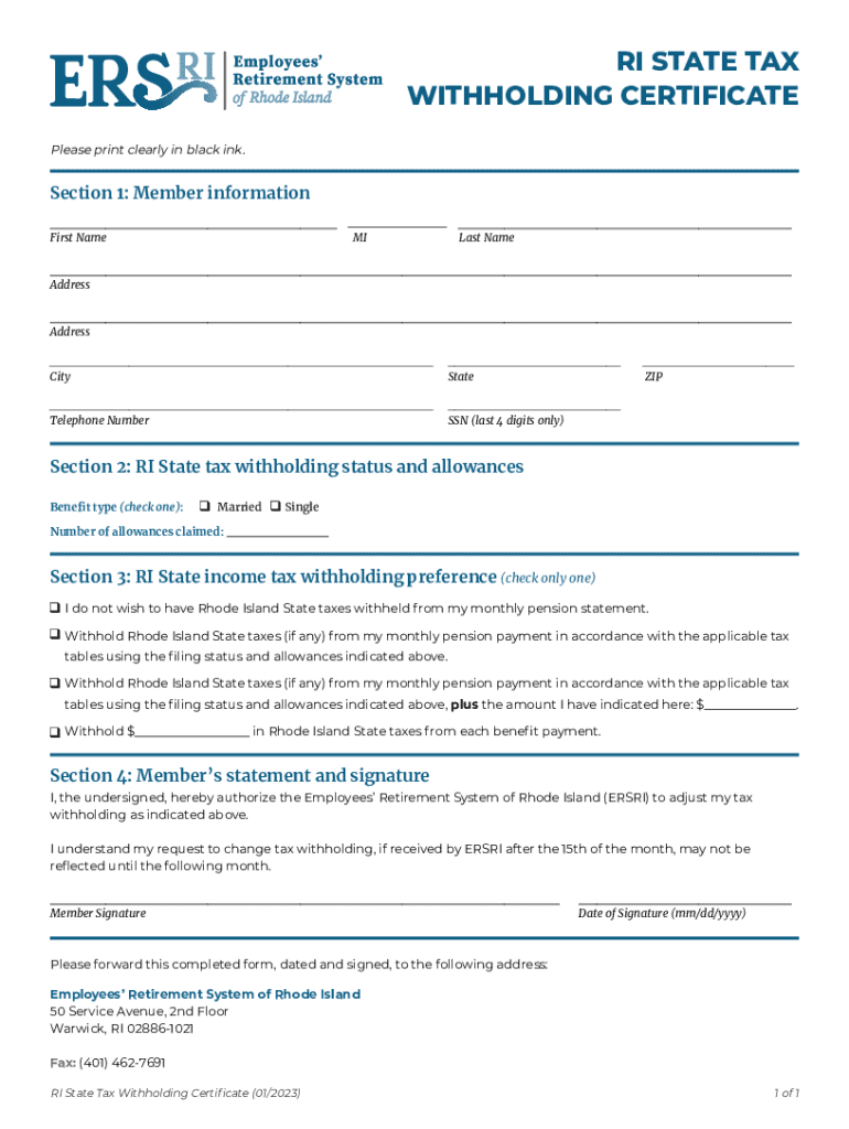 Fillable Online Ri State Tax Withholding Certificate Fax Email Print Fillable Online Ri State Tax Withholding Certificate Fax Email Print