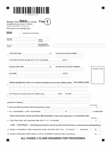 Fillable Online State Of Georgia Tax Forms Georgia Department Of