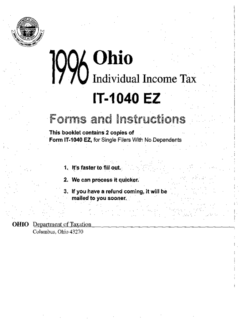 Fillable Online Tax Ohio Individual Income Tax Forms DOR IN gov Fax 