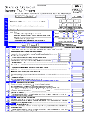 Fillable Online Tax Ok State Of Oklahoma Income Tax Return Tax Ok Fax 