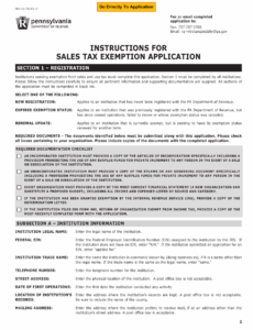 Fillable Tax Exempt Form Pa Printable Forms Free Online