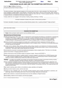 Fillable Wisconsin Sales And Use Tax Exemption Printable Pdf Download