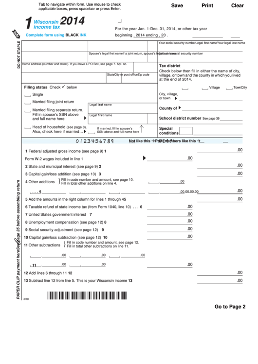 Fillable Wisconsin Tax Forms Printable Forms Free Online