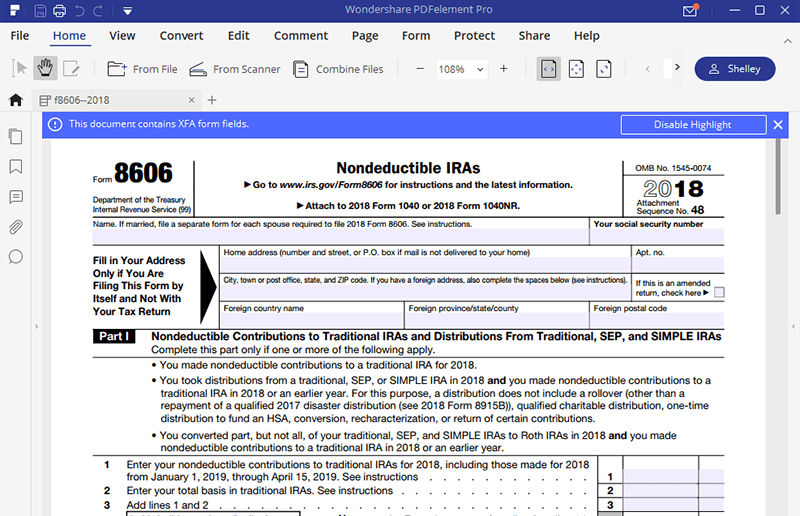 For How To Fill In IRS Form 8606