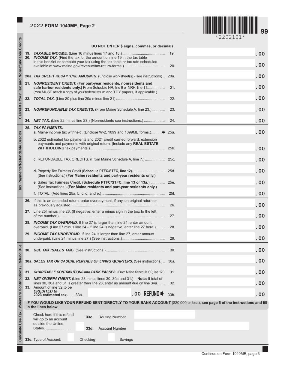 Form 1040ME Download Fillable PDF Or Fill Online Maine Individual 