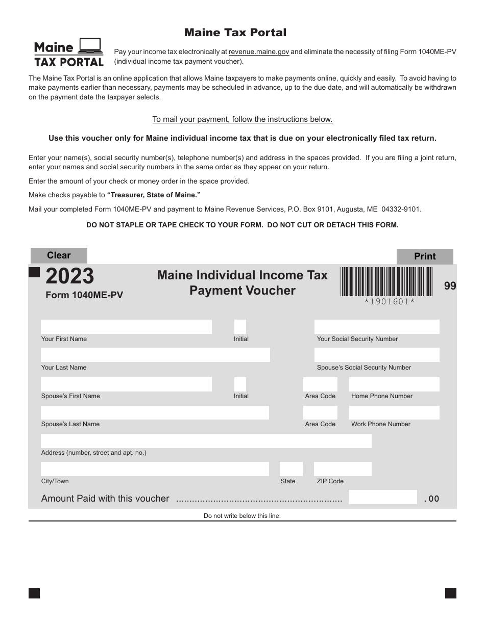 Form 1040ME PV Download Fillable PDF Or Fill Online Maine Individual 