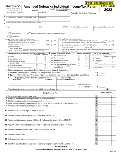 Form 1040XN 2022 Fill Out Sign Online And Download Fillable PDF 