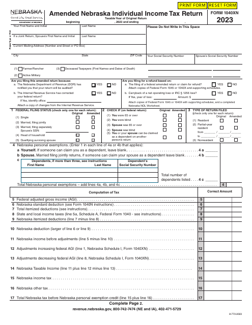 Form 1040XN 2023 Fill Out Sign Online And Download Fillable PDF 