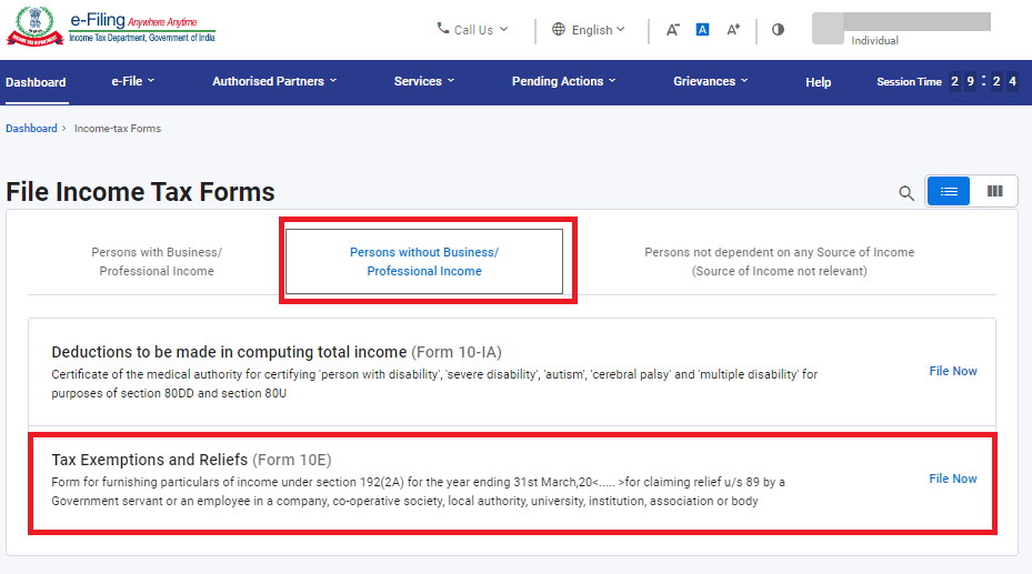 Form 10E Income Tax How To Fill Form 10E To Claim Relief Under Section 