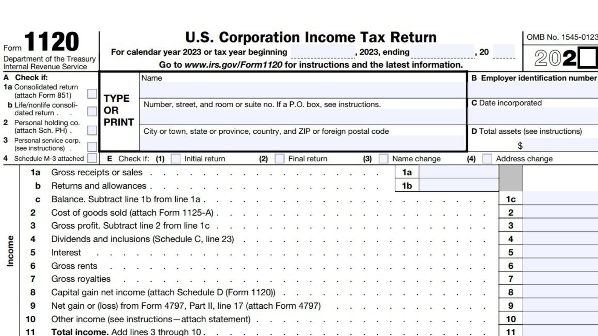 Form 1120 Instructions 2024 2025