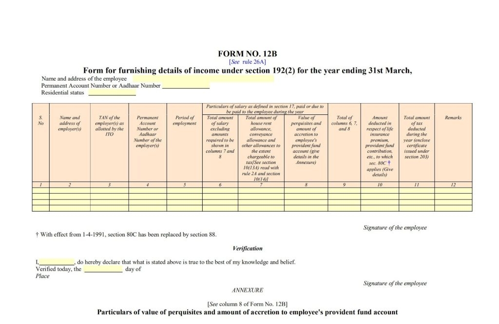 Form 12B Sample Importance And How To Fill