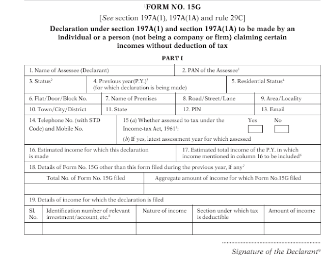 Form 15G And Form 15H In Income Tax