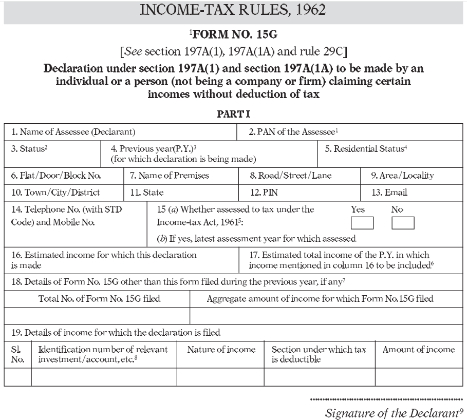 Form 15G For PF How To Download And Fill Form 15G For PF