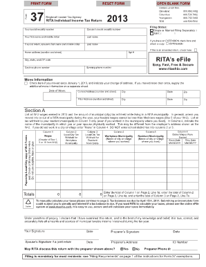 Form 37 Regional Income Tax Agency Fill And Sign Printable Template