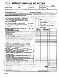 Form 502x Amended Maryland Tax Return Printable Pdf Download