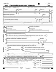 Form 540 Download Fillable PDF Or Fill Online California Resident