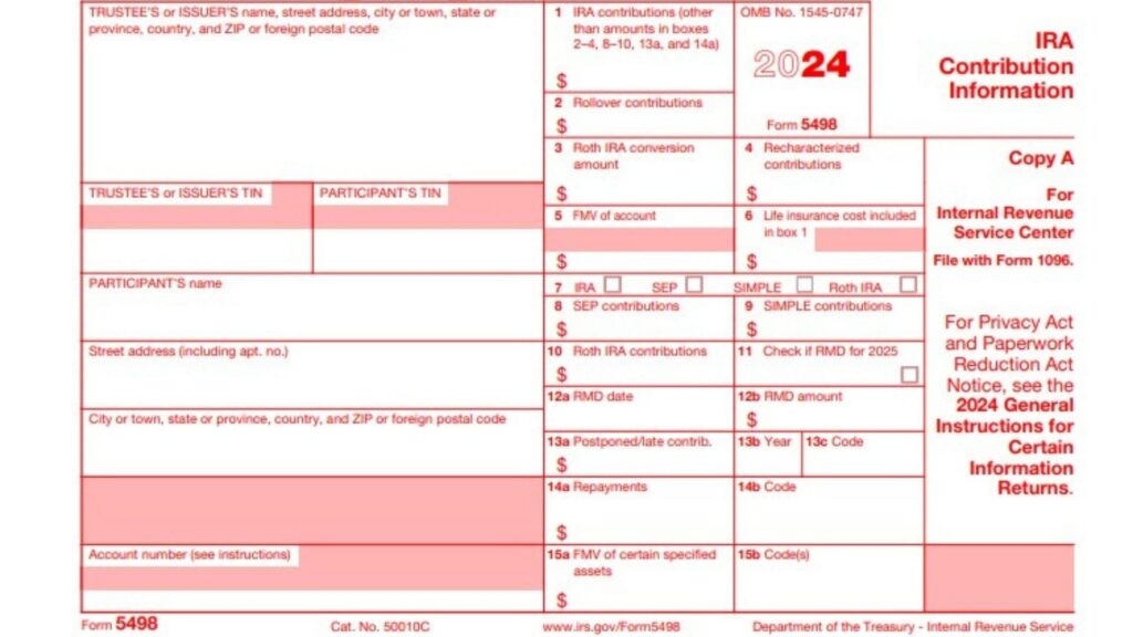 Form 5498 Instructions 2024 2025
