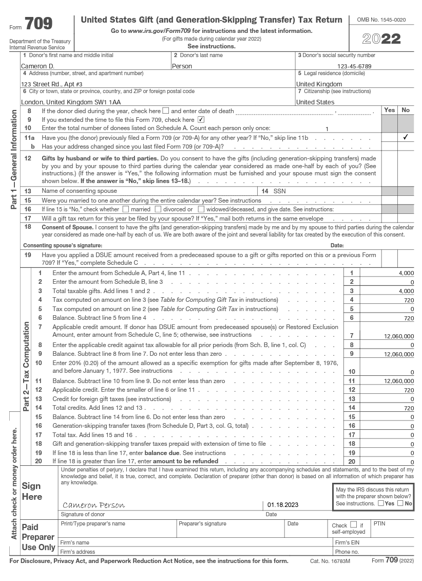 Form 709 Guide To US Gift Taxes For Expats