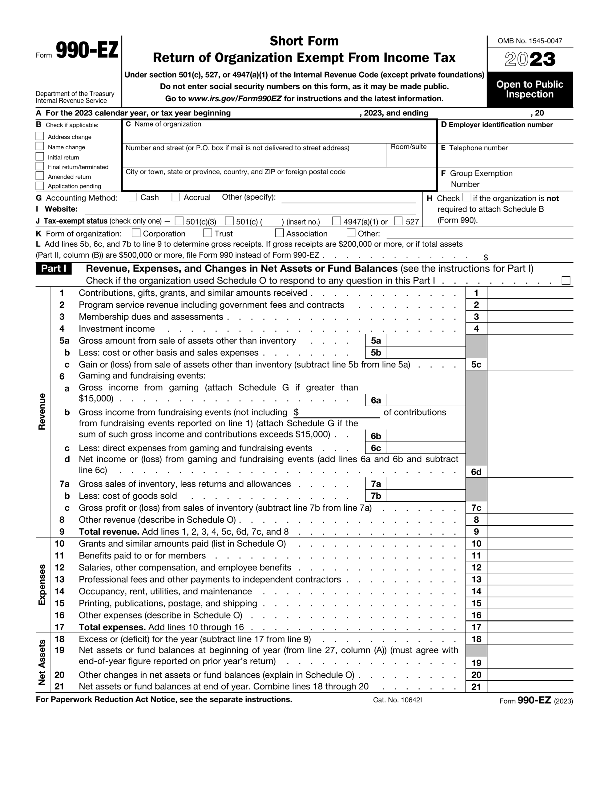 Form 990 EZ 2024 2025 Fill Edit And Download PDF Guru