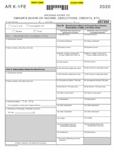 Form AR K 1FE 2020 Fill Out Sign Online And Download Fillable PDF