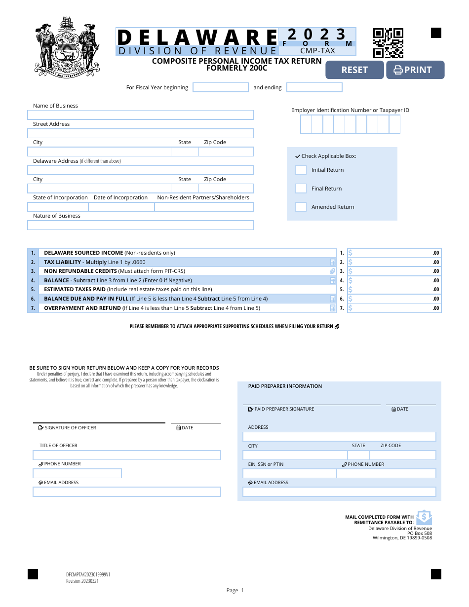 Form CMP TAX 2023 Fill Out Sign Online And Download Fillable PDF 