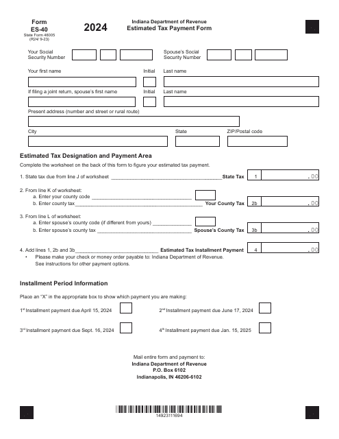 Form ES 40 State Form 46005 Download Fillable PDF Or Fill Online 