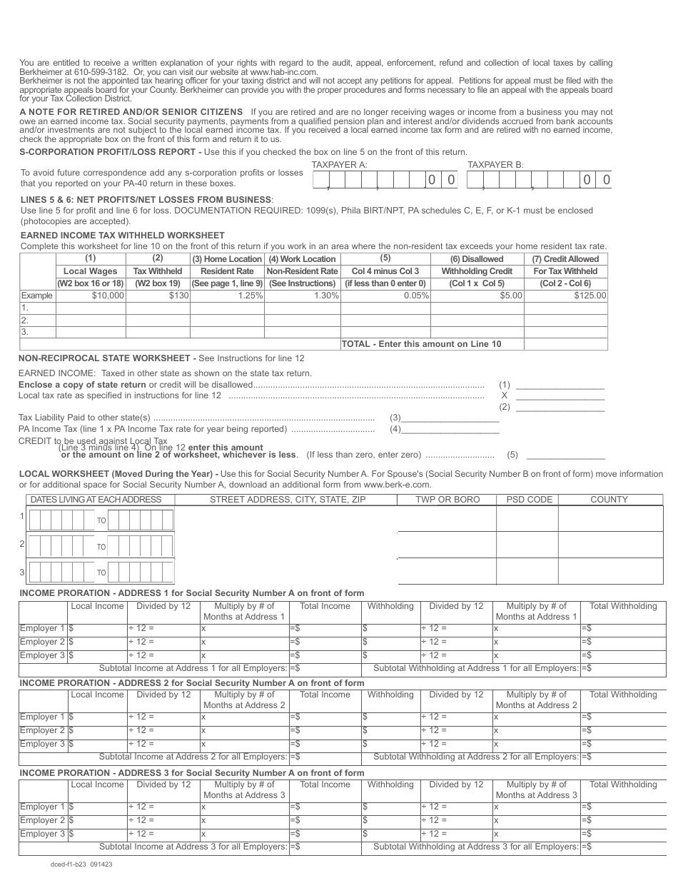 Form F 1 Download Fillable PDF Or Fill Online Taxpayer Annual Local 
