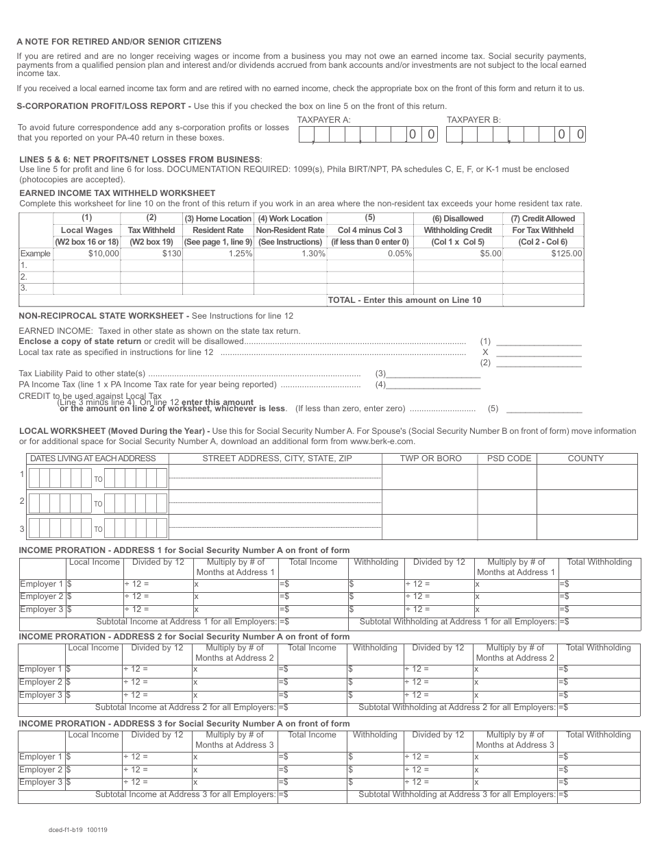 Form F 1 Download Printable PDF Or Fill Online Taxpayer Annual Local 