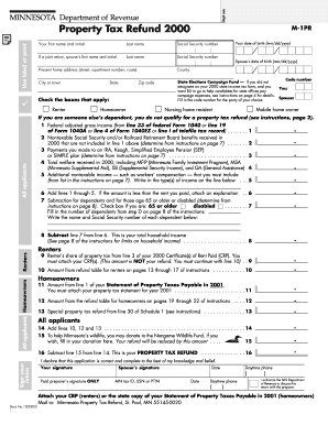 Form M 1PR Property Tax Refund Revenue State Mn Fill Out And Sign 