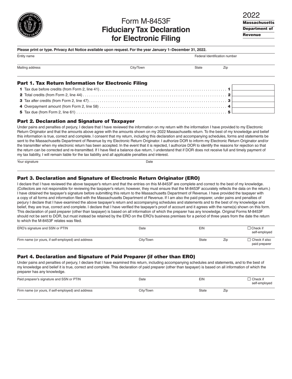 Form M 8453F 2022 Fill Out Sign Online And Download Printable PDF 