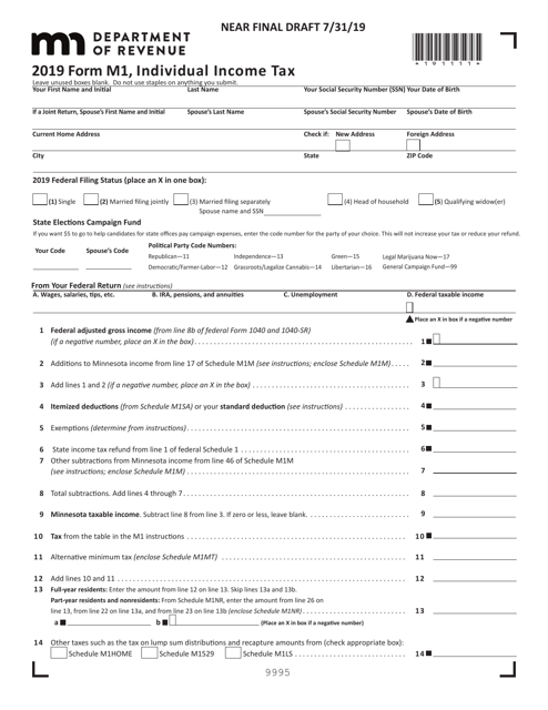 Form M1 2019 Fill Out Sign Online And Download Printable PDF 