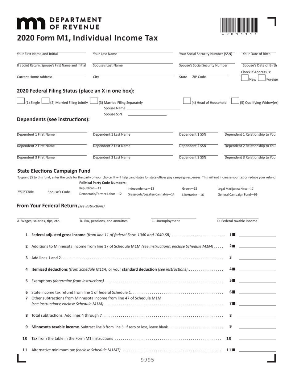 Form M1 Download Fillable PDF Or Fill Online Individual Income Tax