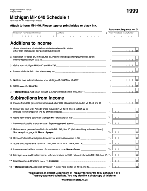Form MI 1040 Michigan Income Tax Return State Of Michigan Michigan 