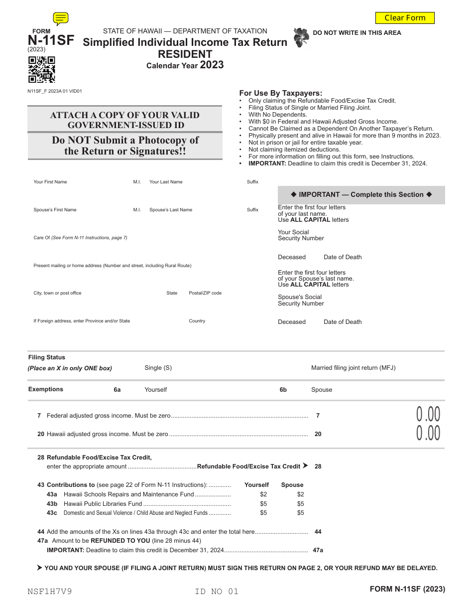 Form N 11SF 2023 Fill Out Sign Online And Download Fillable PDF 