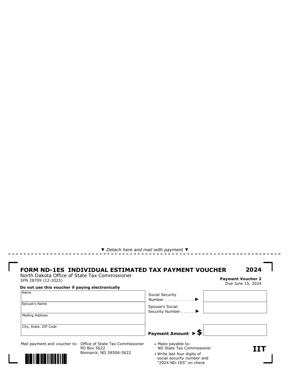 Form ND 1ES SFN28709 Download Fillable PDF Or Fill Online Estimated 