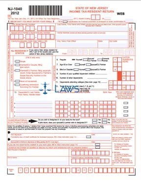Form NJ 1040 Income Tax Resident Return Tax Forms Laws