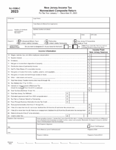 Form NJ 1080 C Download Fillable PDF Or Fill Online New Jersey Income